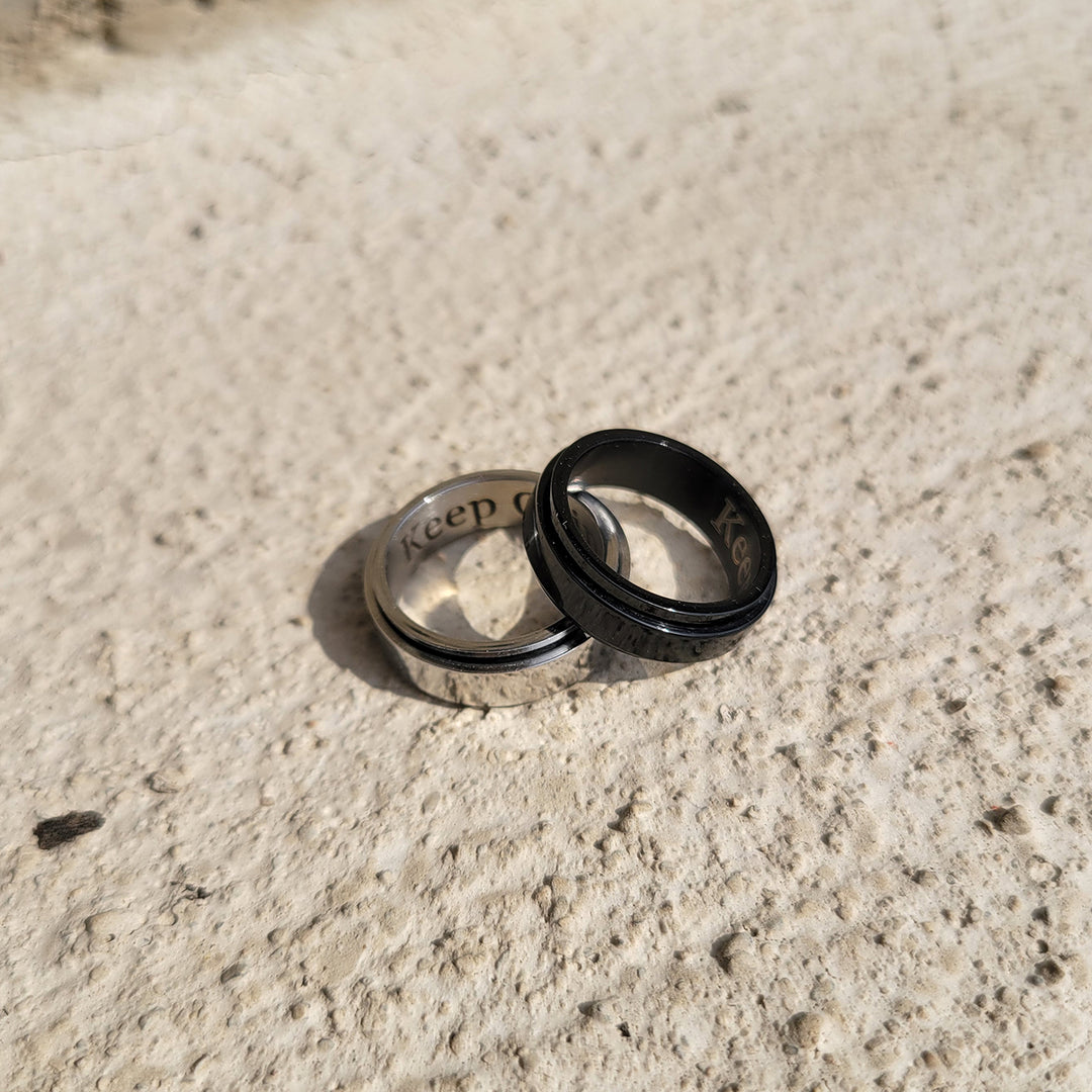 Personalized Classic Block Fidget Ring – Mint & Lily