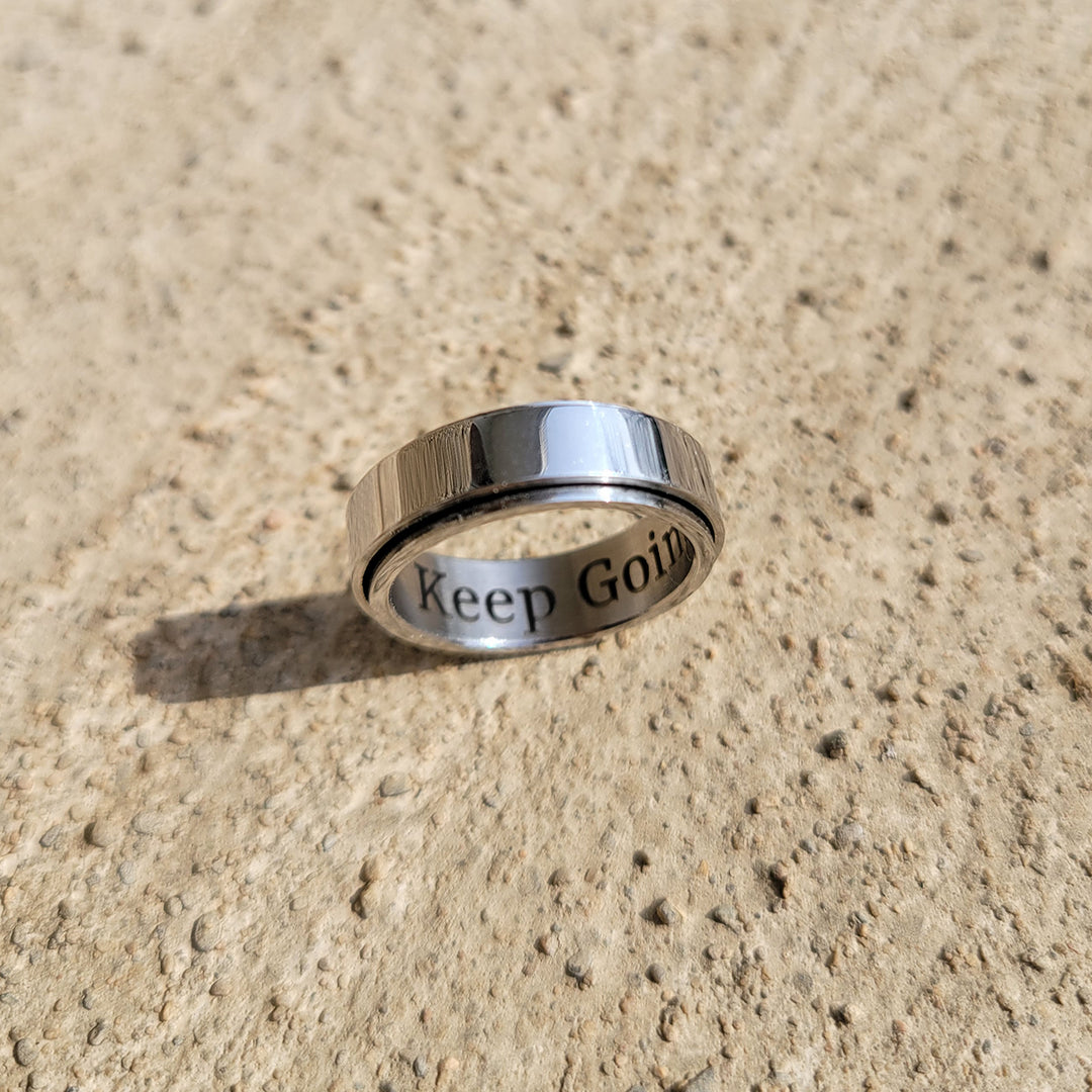 Personalized Classic Block Fidget Ring – Mint & Lily