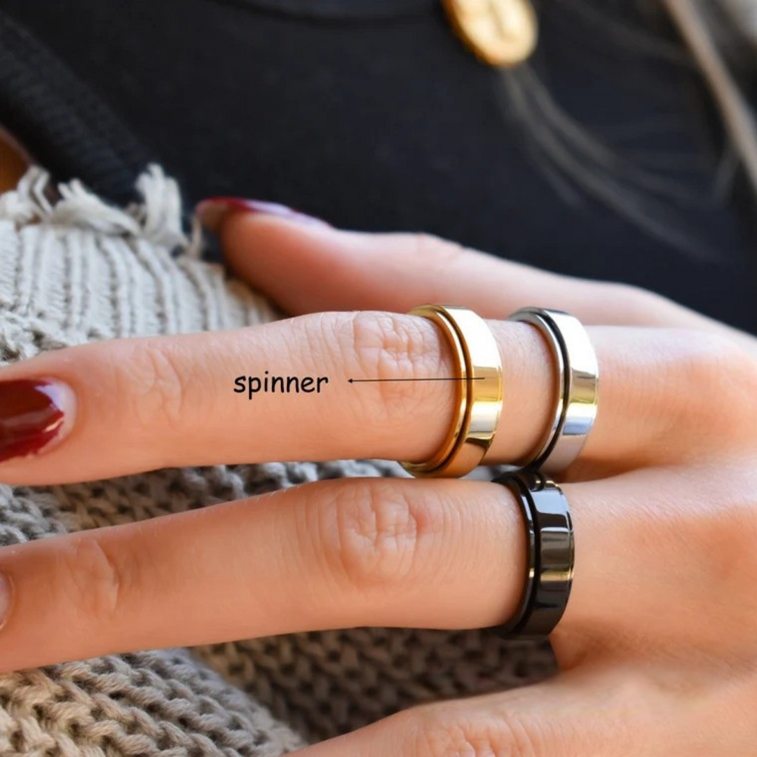 Personalized Classic Block Fidget Ring – Mint & Lily