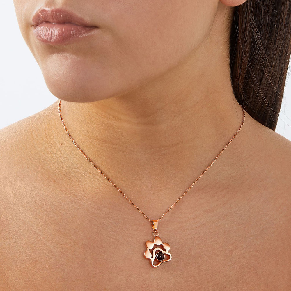 Personalized Pet Photo Necklace - 18k Rose Gold Plated