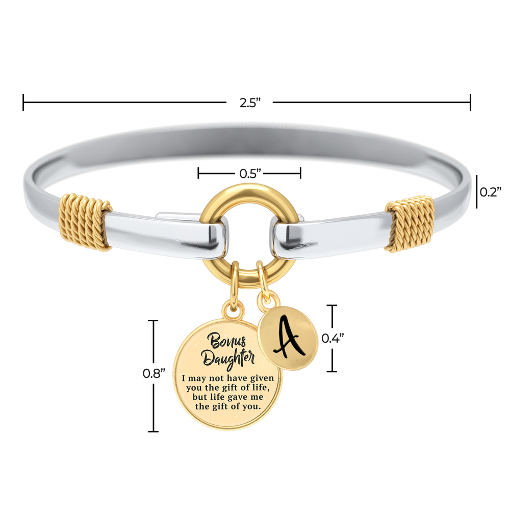 Bonus Daughter - Two-Tone Custom Charm Bracelet - Gold / I