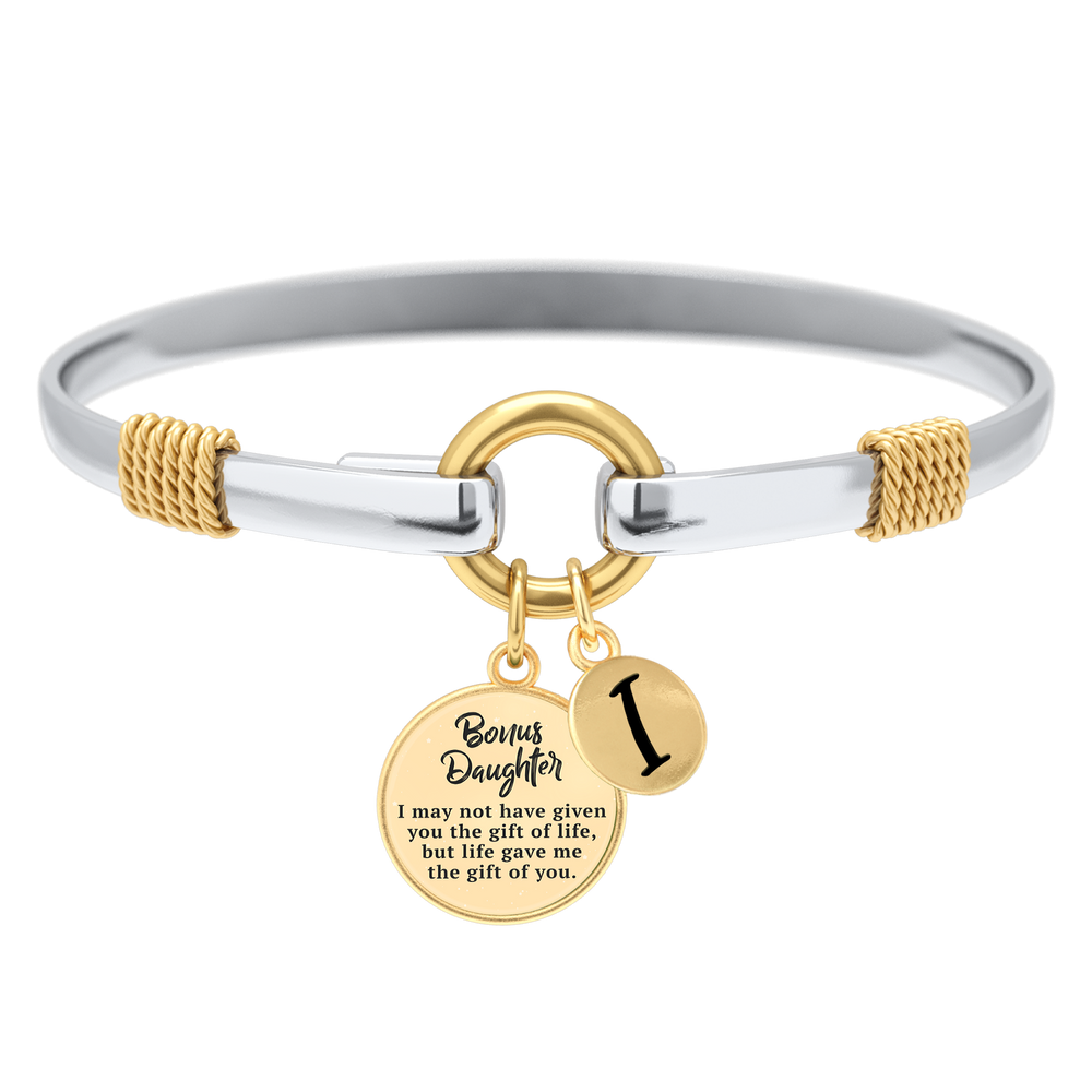 Bonus Daughter - Two-Tone Custom Charm Bracelet - Gold / I
