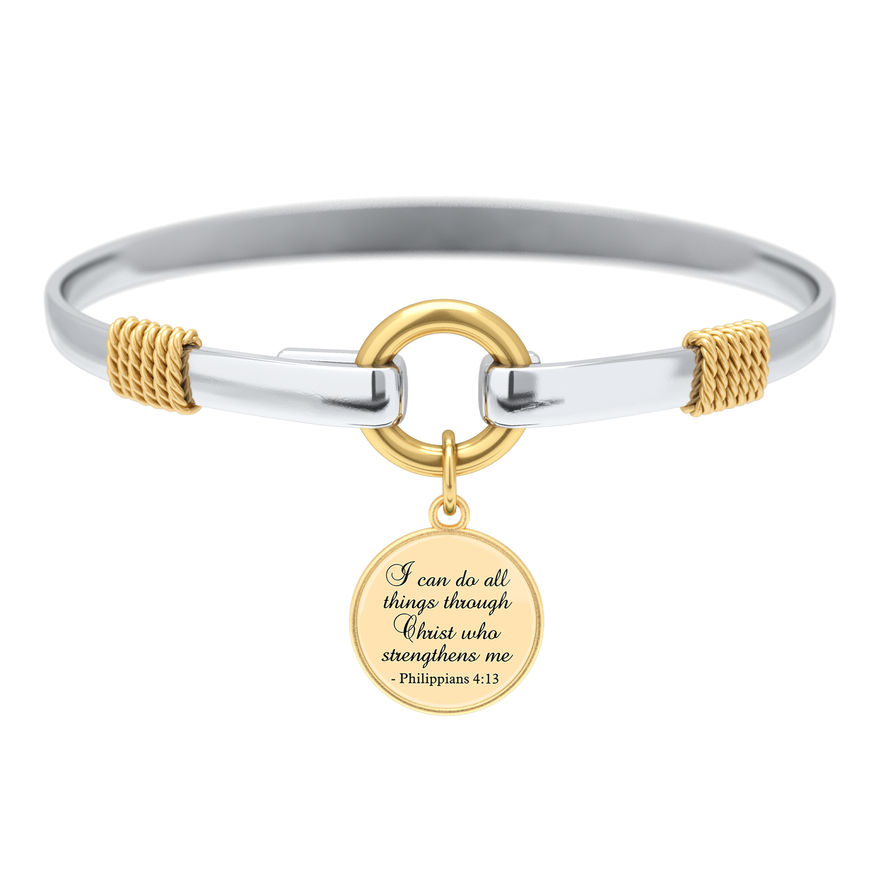 All Things Through Christ Two Tone Custom Charm Bracelet