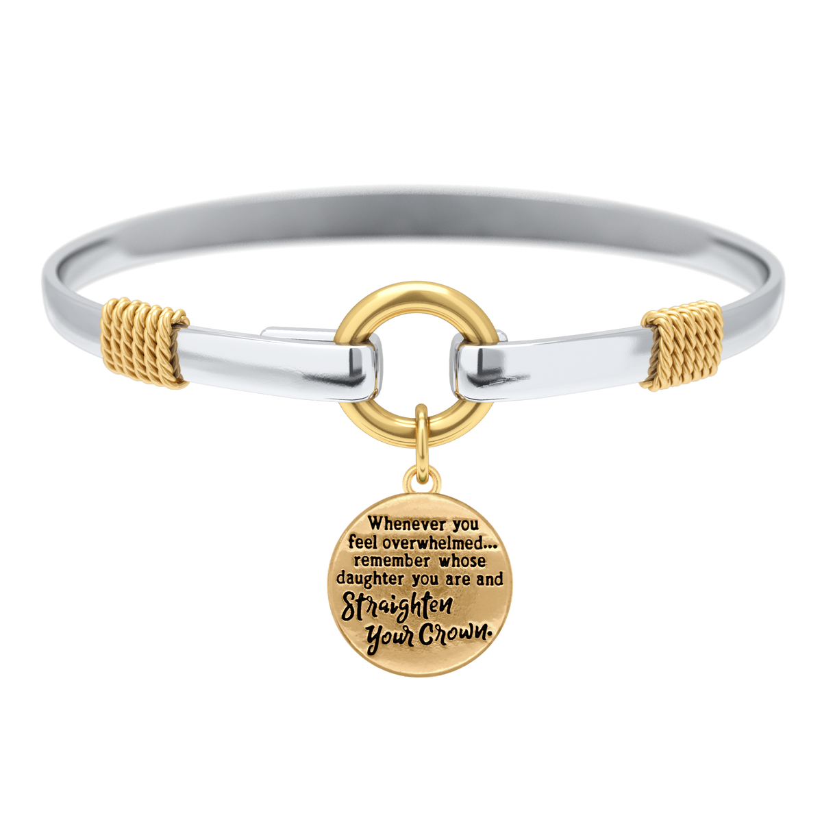 Straighten Your Crown Two Tone Charm Bracelet